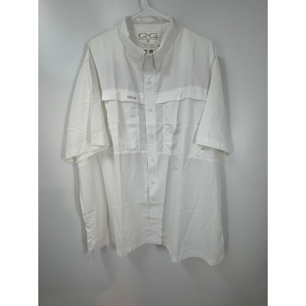GameGuard Outdoors Vented Microfiber Fishing Shirt Men's‎ 3XL White Quick Dry